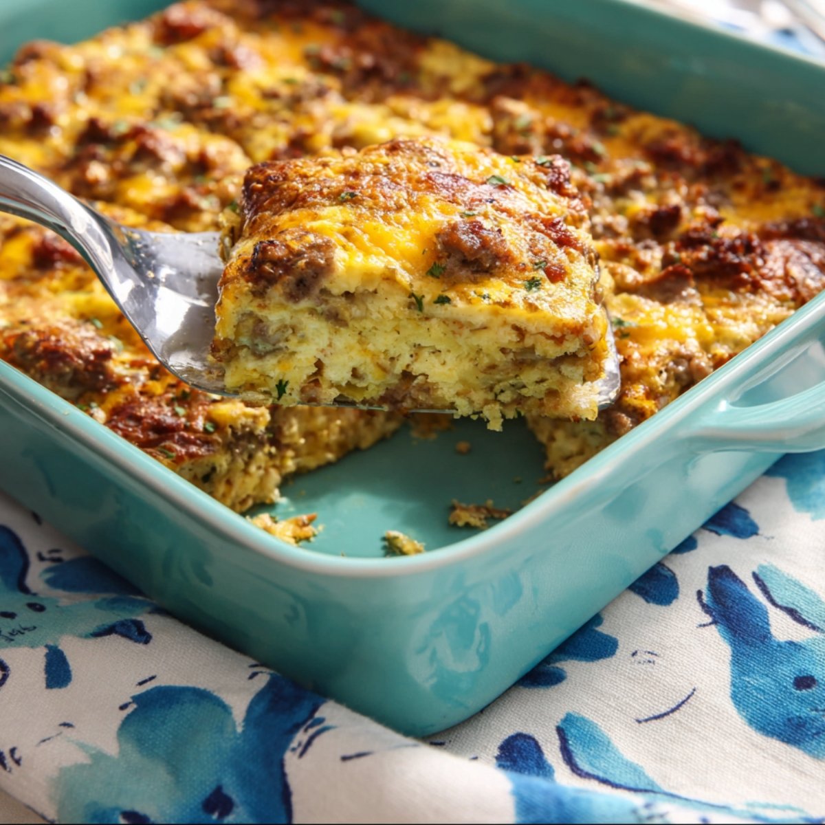 Let it rest for about 10 minutes before slicing. This helps it set up so you get clean, neat squares instead of a runny mess.