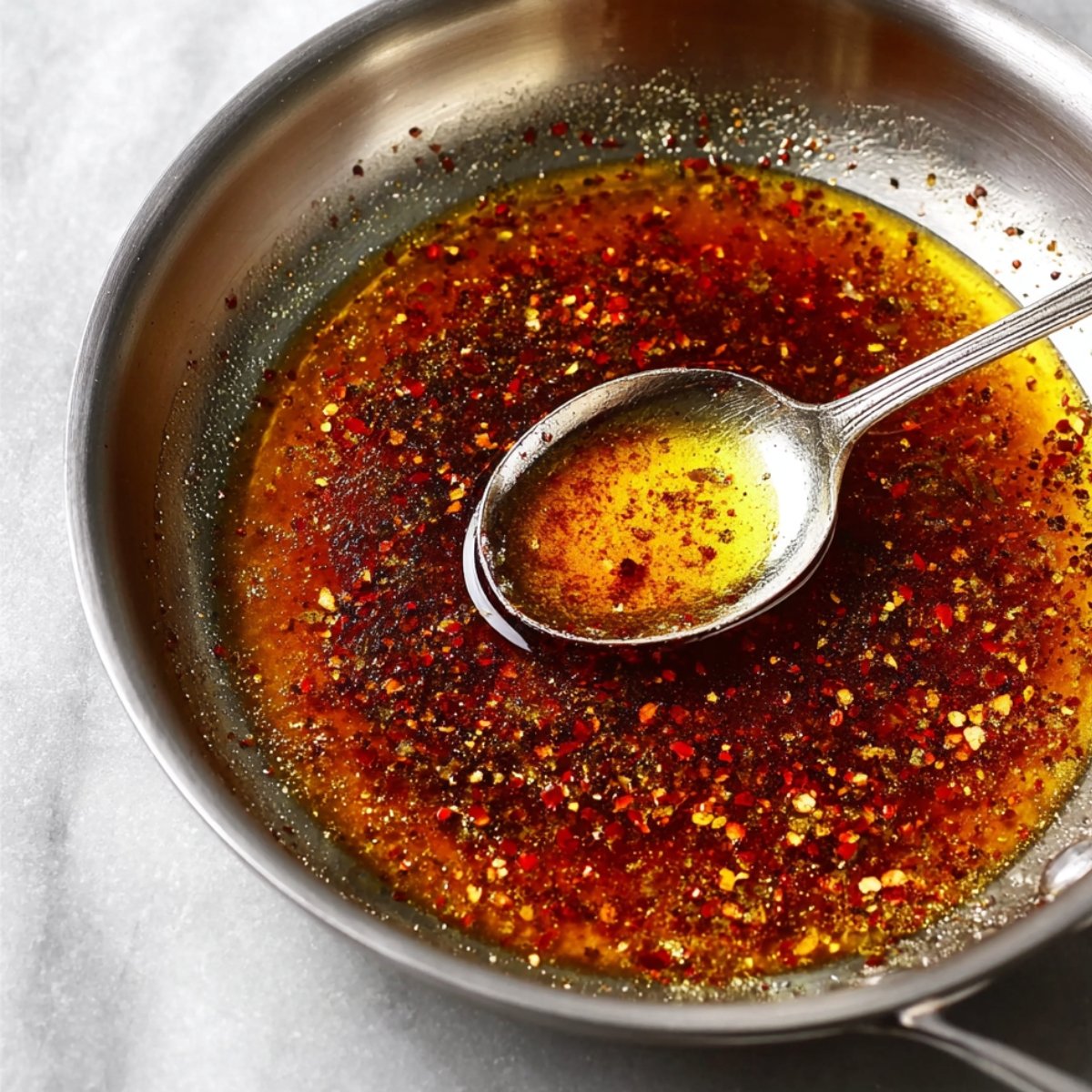Heat a small pan over medium-low heat and add the butter. Once it's fully melted and starting to bubble gently, stir in the Aleppo pepper and paprika. Let it cook for about a minute until it smells fragrant and the spices bloom in the butter. Turn off the heat and set the pan aside.