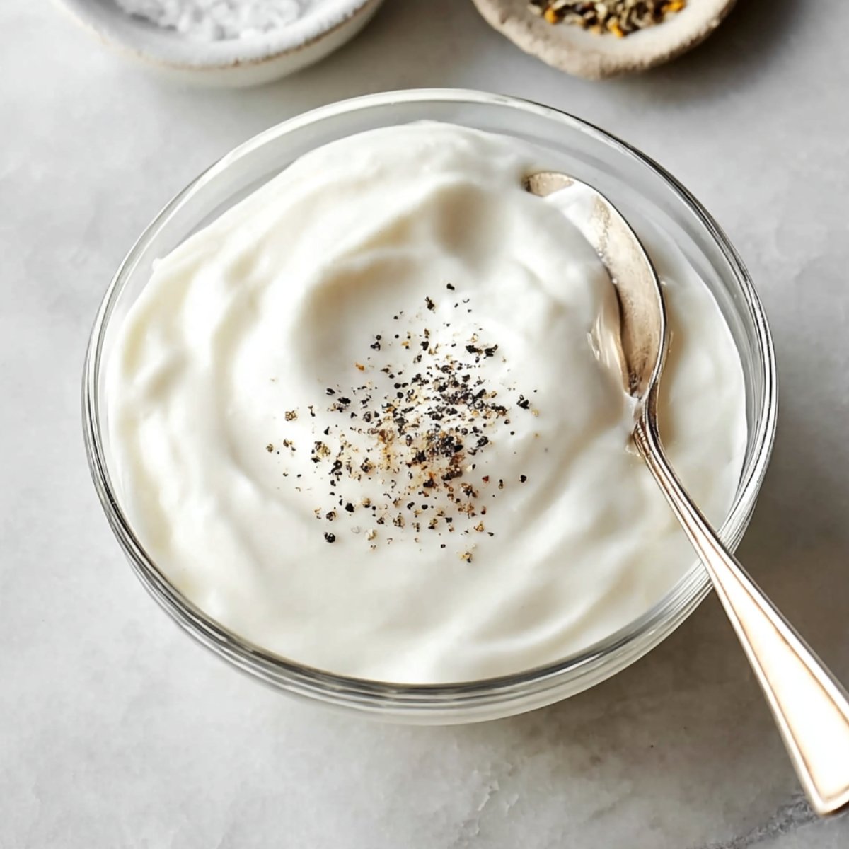 In a small bowl, stir together the Greek yogurt, grated garlic, a pinch of salt, and a few cracks of black pepper. Taste it and adjust the seasoning if needed. Set it aside while you work on the rest.
