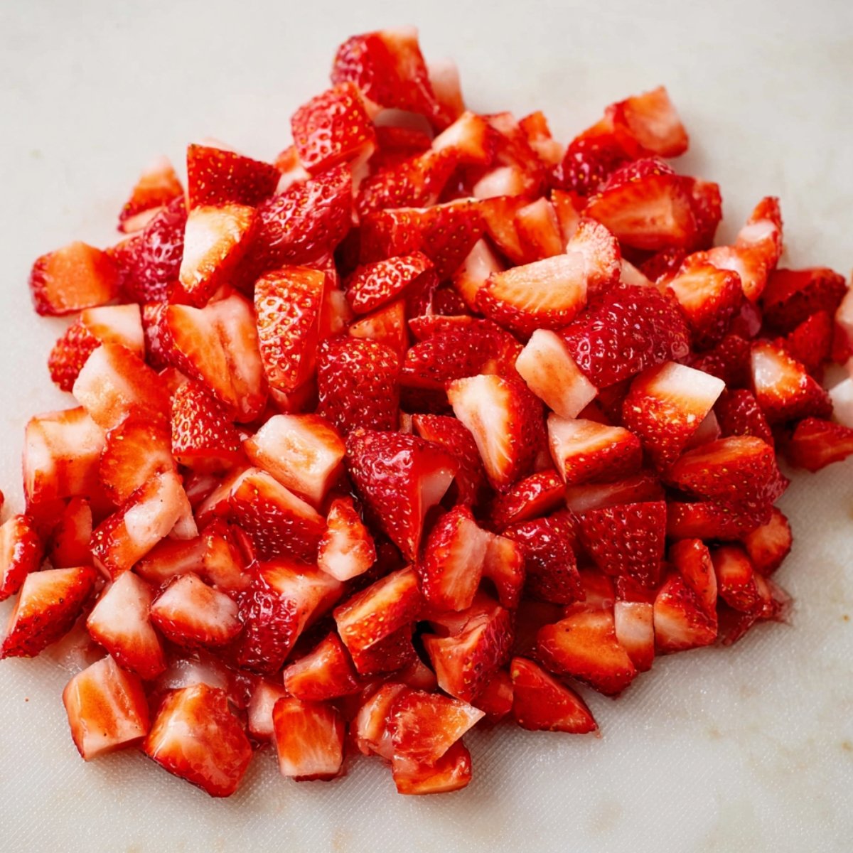 Wash and hull your fresh strawberries, then dice them into small pieces. Reserve a few pretty slices for topping if you want that Instagram-worthy presentation. The smaller pieces distribute better throughout the oats and release more of their natural sweetness overnight.