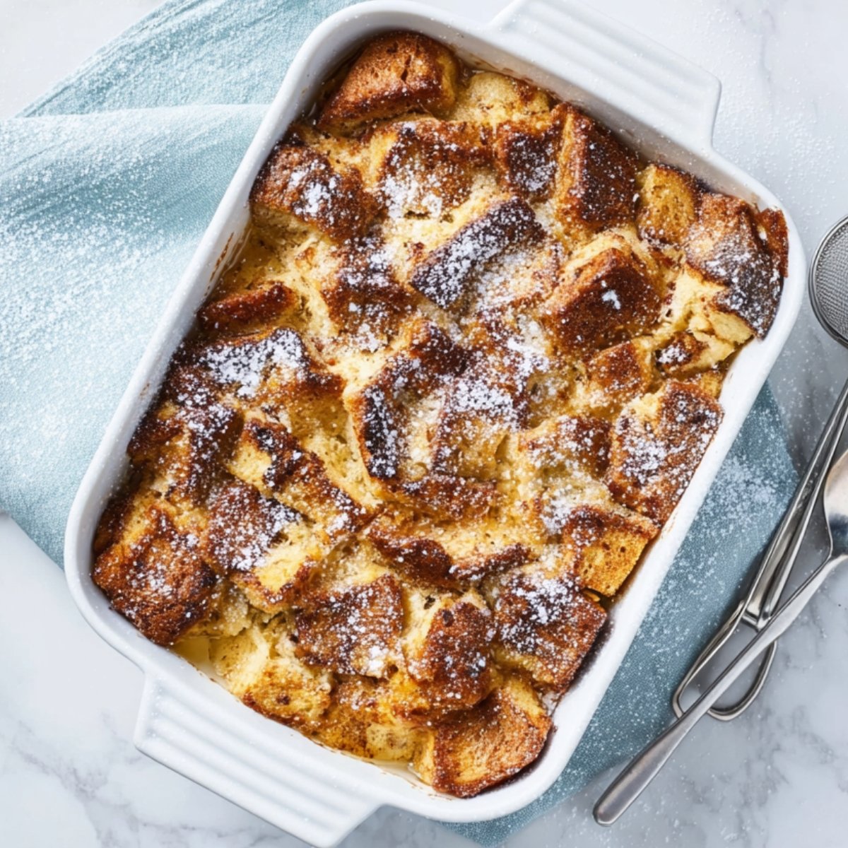 Place the dish in the oven and bake for 27 to 30 minutes, until the top is golden brown and the edges look slightly crispy. The center should still have a little jiggle but not look wet.