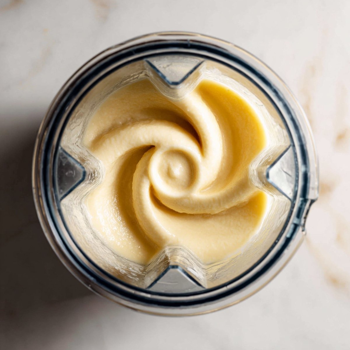 Turn the blender on low speed and gradually increase to high. If you have a tamper, use it to gently push the frozen fruit down into the blades so everything blends evenly.